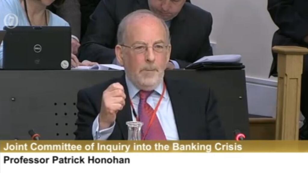 Prof Patrick Honohan speaking before the Oireachatas Banking Inquiry, January 15th, 2015