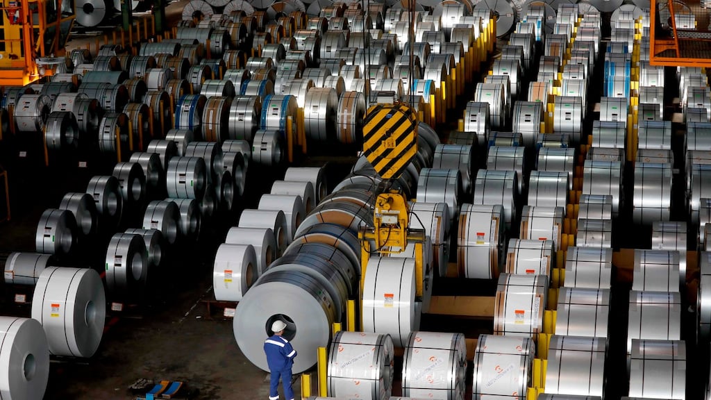 German output fell by 10.1 per cent, the most since the quarterly data series began in 1970. Photograph: AFP via Getty