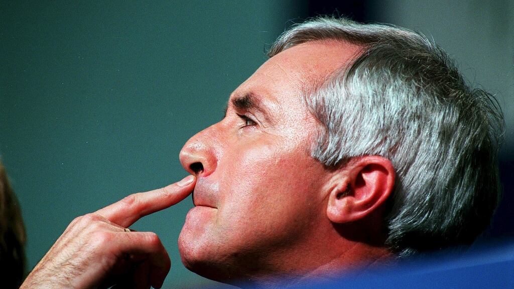 Then minister for tourism Jim McDaid  objected to the logo depicting two figures embracing around a miniature shamrock. Photograph: Frank Miller