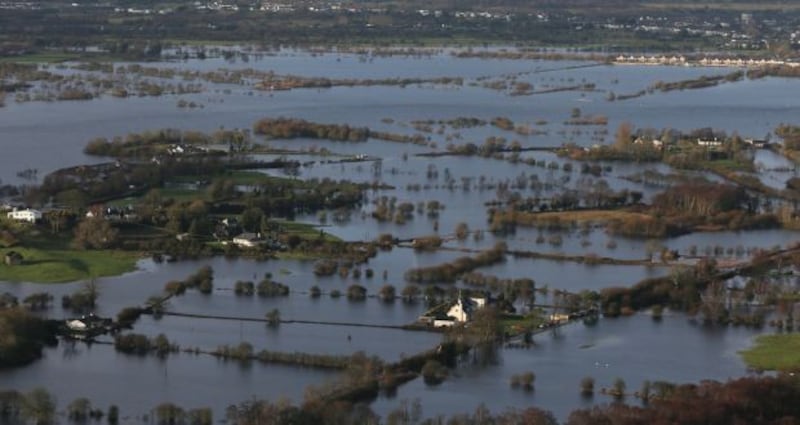 Flooded fields and roads near Athlone, Co Westmeath in 2015. Photograph: Niall Carson/PA