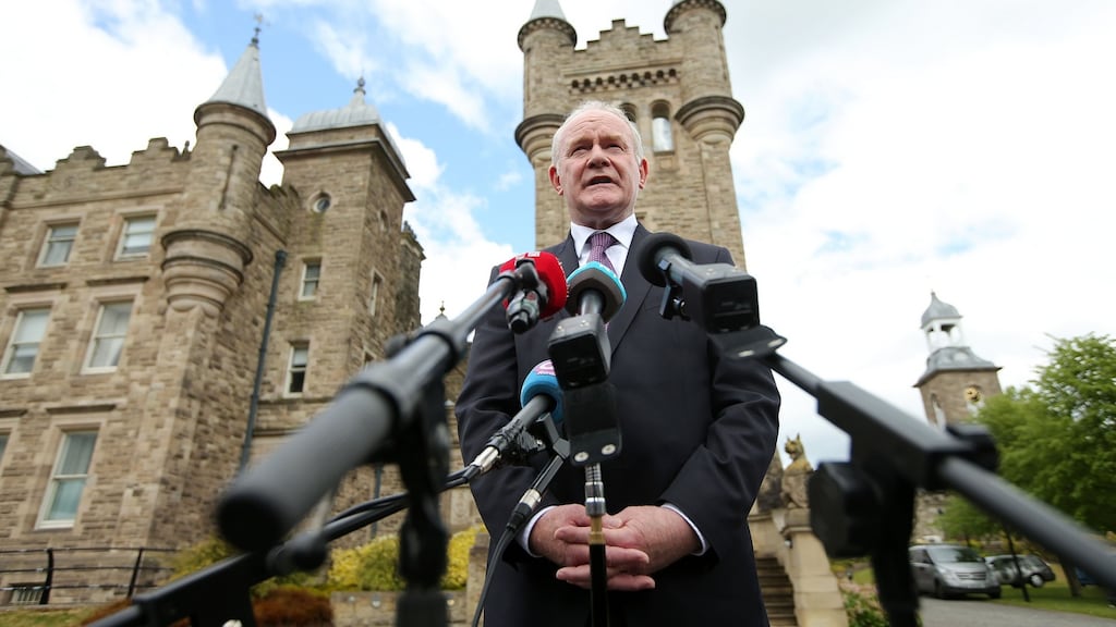 Martin McGuinness: announced four Sinn Féin Assembly members yesterday, including one junior minister, who will join him in the Northern Executive. Photograph: Kelvin Boyes/Press Eye /PA Wire