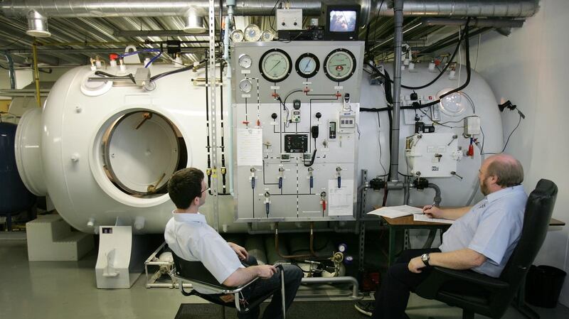 Hyperbaric oxygen therapy treats decompression sickness, carbon monoxide poisoning, delayed radiation injury, diabetic wounds, gangrene and other infections in which tissues are starved of oxygen.