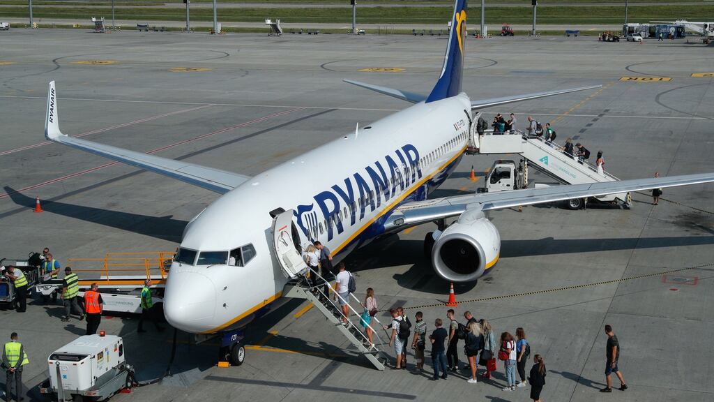 Ryanair warned staff it may have to cut more jobs and close bases because the delivery date for its first 10 Boeing 737 Max jets has slipped into the autumn. Photograph: EPA