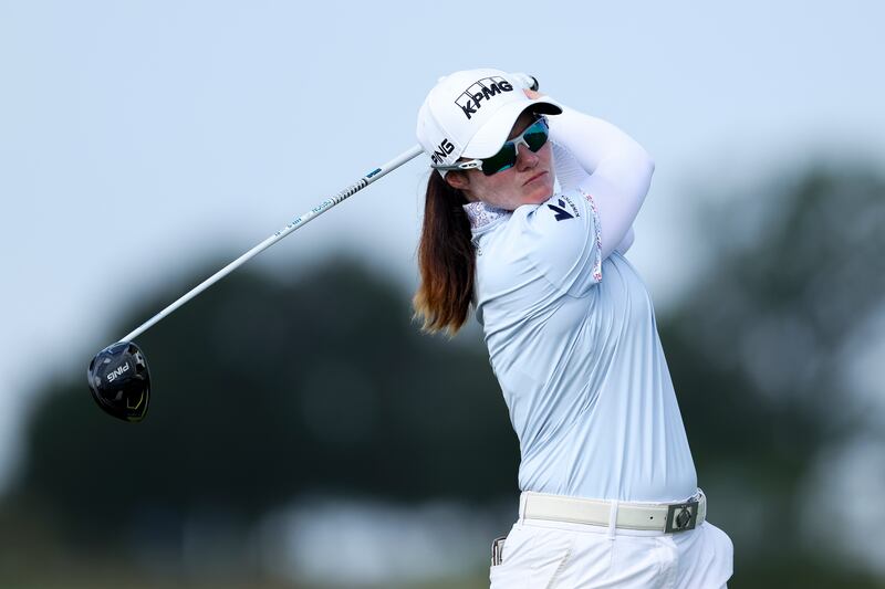 Ireland's Leona Maguire of Ireland drives on the first hole during the first round of the KPMG Women's PGA Championship at Fields Ranch East in Frisco, Texas. Photograph: Sam Hodde/Getty Images