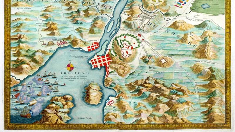 The Swedish attack on Bad Friedrichshall, Germany, in 1718, produced by John Homann. Image: The Board of Trinity College Dublin