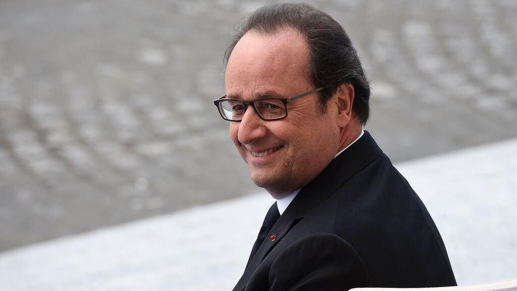 French president François Hollande at the annual Bastille Day military parade on the Champs Élysées  in Paris: Revelations by a French newspaper that the socialist leader spends nearly €10,000 a month on his   barber has been dubbed Coiffeurgate. Photograph: Dominique Faget/AFP/Getty Images