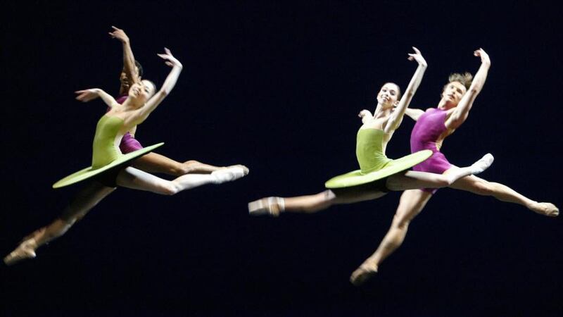 Choreography: dancers from Dresden Opera perform William Forsythe’s The Vertiginous Thrill of Exactitude. Photograph: Norbert Millauer/AFP/Getty