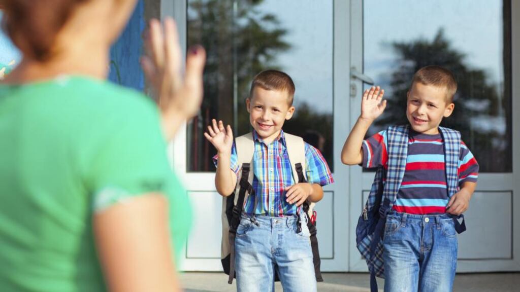 It’s normal to feel slightly bereft as you wave your children goodbye on their first day back at school. Photograph: Thinkstock