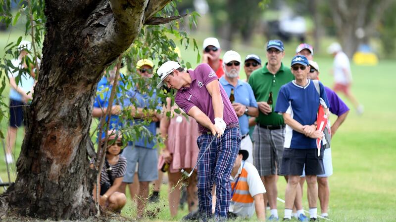 Cameron Smith plays a shot on the 6th hole during day two of the 2018 Australian PGA Championship at Royal Pines Resort in Gold Coast, Australia. Photo: Bradley Kanaris/Getty Images