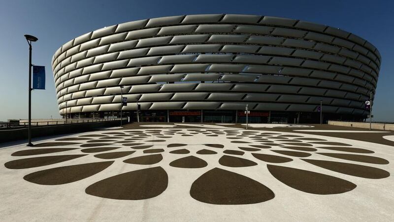 The Olympic Stadium in Baku: the shining 68,700 all-seated stadium was completed last March at a cost of €540 million. Photograph: Robert Prezioso/Getty Images