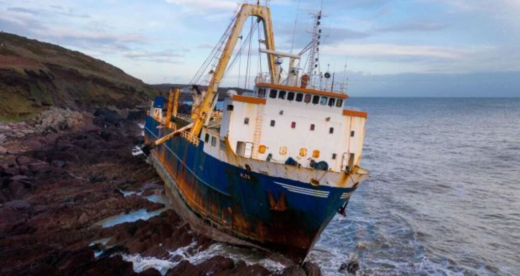 The abandoned cargo ship MV Alta stuck on rocks near the village of Ballycotton southeast of Cork. File photograph: Cathal Noonan/AFP via Getty