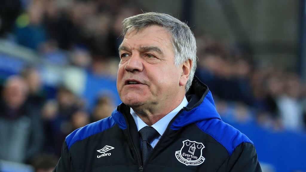 Everton manager Sam Allardyce during Monday night’s win at Goodison Park. Photograph: PA