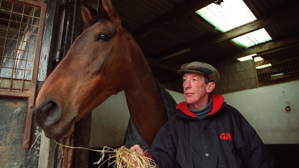 Tommy Carberry with Bobbyjo. From his small stables near Ratoath, Co Meath, Carberry produced Bobbyjo to win the Aintree Grand National in 1999. Photograph: INPHO/Lorraine O’Sullivan