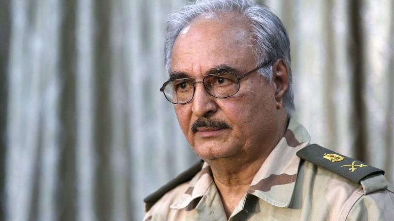 Renegade general Khalifa Haftar and his Libyan National Army have militarily controlled east Libya for a decade, supported in recent years by Russian fighters from the Wagner Group. Photograph: Esam Omran Al-Fetori/Reuters