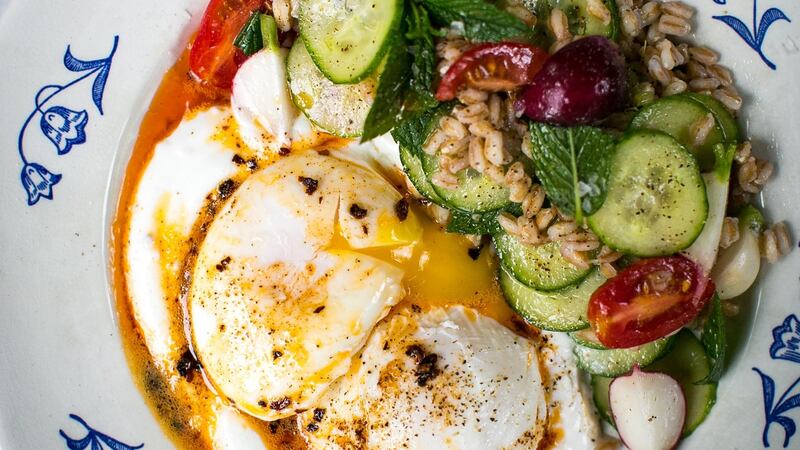 Turkish egg and grain salad