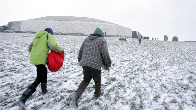 People arriving at dawn to witness the spectacle in 2010. Photograph: Dara Mac Dónaill
