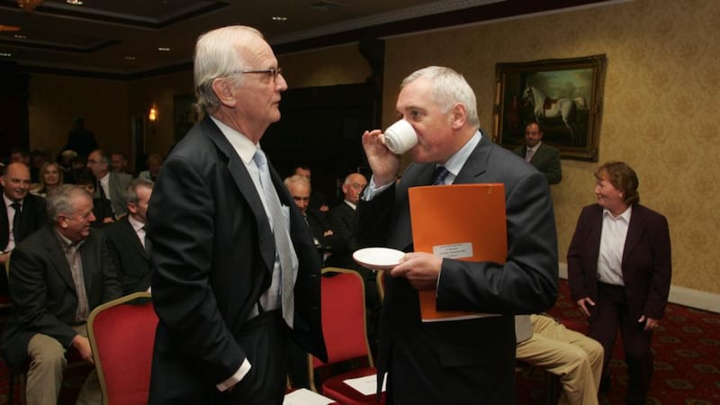 Bertie Ahern with PJ Mara in 2008. Photograph: Aidan Crawley