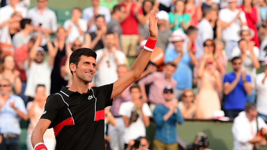 Novak Djokovic beat Fernando Verdasco in straight sets to reach the French Open quarter-finals. Photograph: Caroline Blumberg/EPA