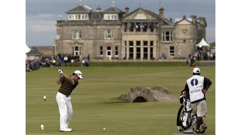 South Africa's Louis Oosthuizen tees off from the 18th tee en route to winning the British Open on the Old Course at St. Andrews, Scotland. - (Photo: Phil Noble/Reuters)