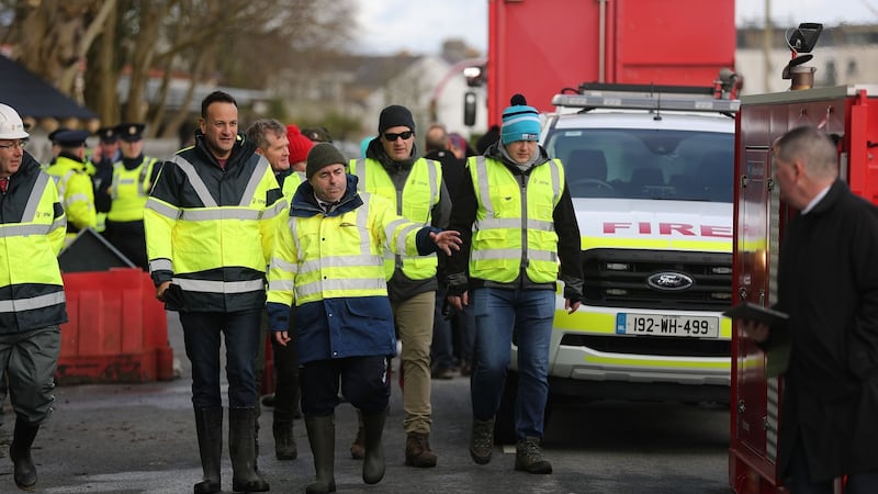 Taoiseach Leo Varadkar during a visit to Athlone and Minister of State Kevin “Boxer” Moran. Photograph: Nick Bradshaw