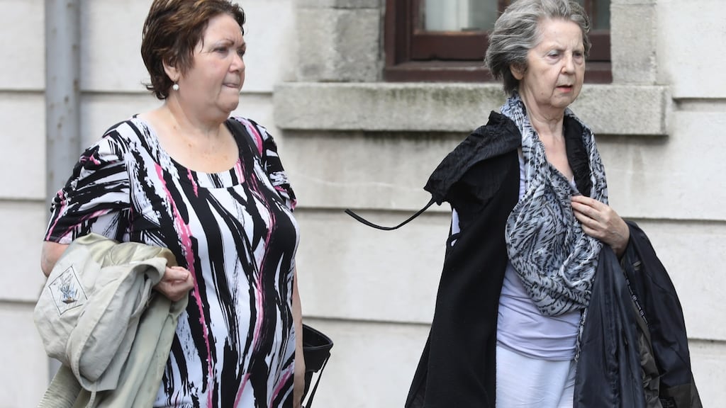 Olive and Ann Cunningham, both from Galway, pictured leaving the Four Courts on Wednesday. Photograph: Collins Courts