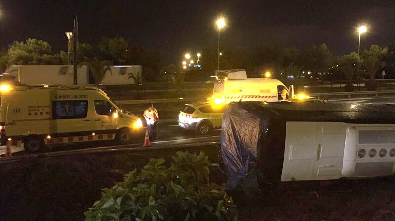 At least 24 people, most of them tourists, have been injured after a bus crashed on its way to Barcelona airport, local media has reported : Photograph: Aitor Álvarez García / @SERCatalunya