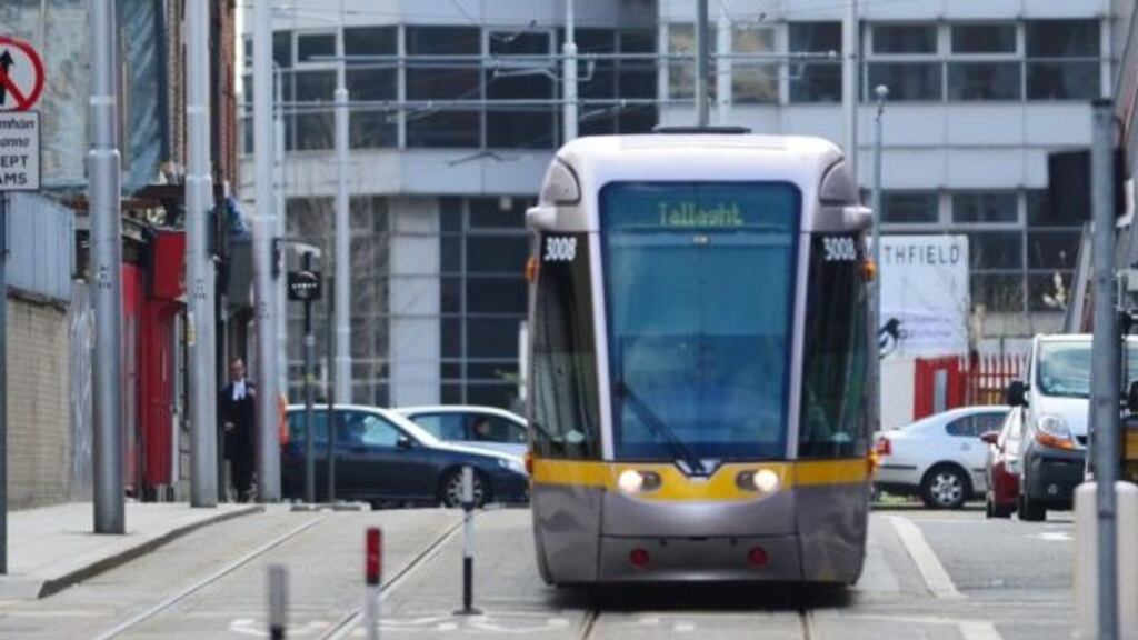 Luas trams were suspended over a technical fault on the red line. File photograph: Bryan O’Brien