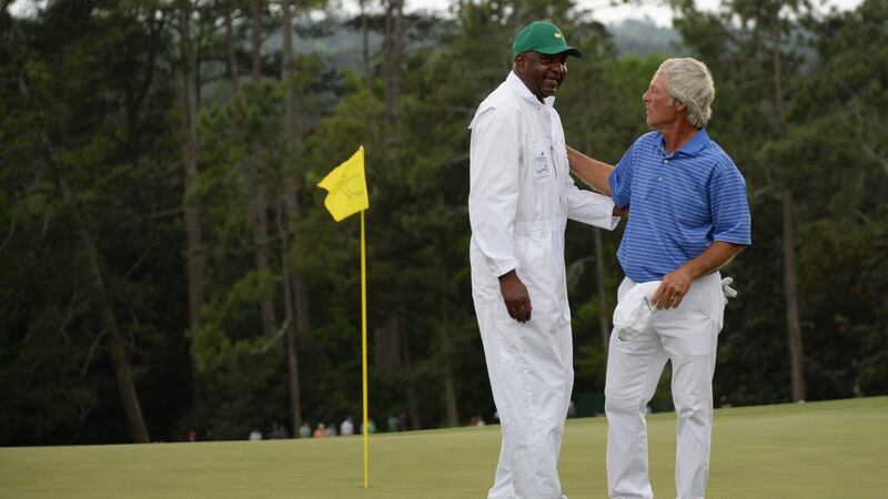 Carl Jackson, known as the green whisperer of Augusta, caddied for Ben Crenshaw in all 39 of his Masters appearances. Crenshaw  won the tournament twice. Photograph:  Getty Images