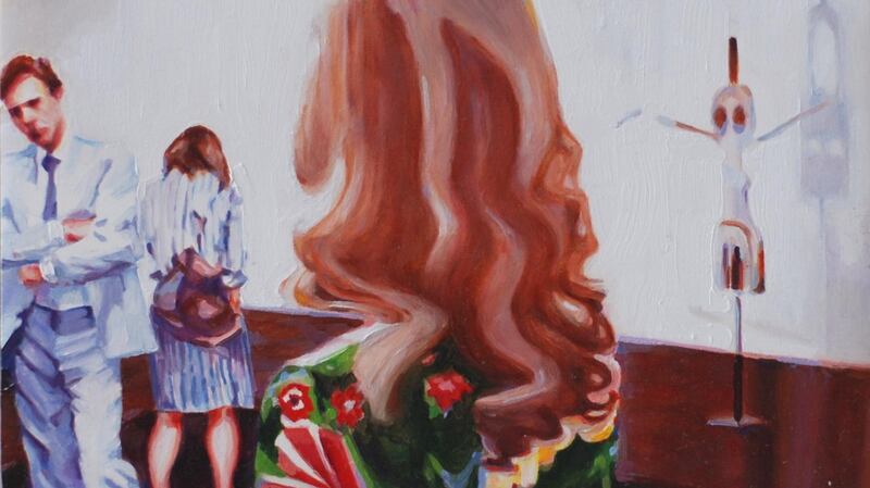 Stephanie Rowe, Dallas II, oil on panel, at Oliver Sears Gallery, Dublin