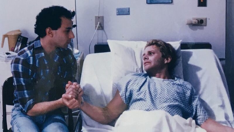 David Schachter and Geoff Edholm in Buddies (1985)