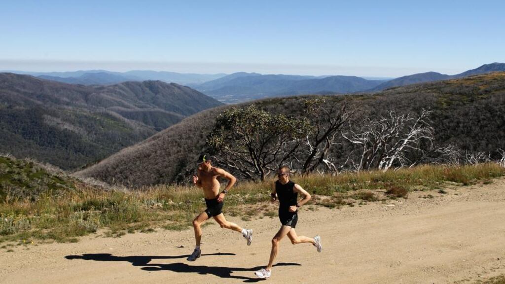 Training at Australia’s high altitude centre in Falls Creek. Photograph: Mark Dadswell/Getty Images