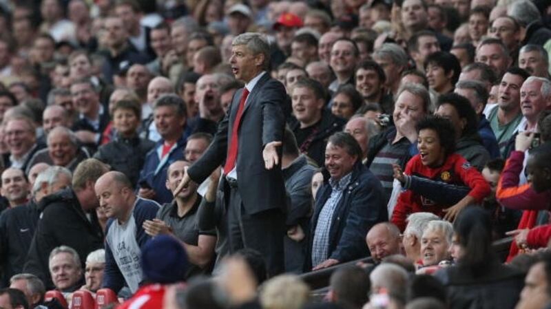 Arsene Wenger was memorably sent to the Old Trafford stand in 2009. Photograph: Matthew Peters/Manchester United via Getty Images