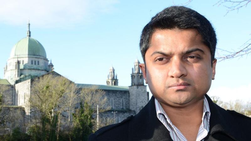 Praveen Halappanavar after leaving the Coroners Court in Galway following the preliminary opening day of the inquest into his wife Savita’s death. Photograph: Brenda Fitzsimons/The Irish Times