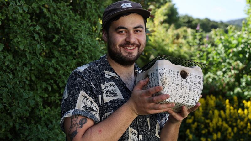 Richie Castillo, Bahay Food Truck, with his mini table-top Konro Grill. One of his favourite dishes when entertaining at home is pancit canton, which he describes as a Filipino version of chow mein. Photograph: Nick Bradshaw