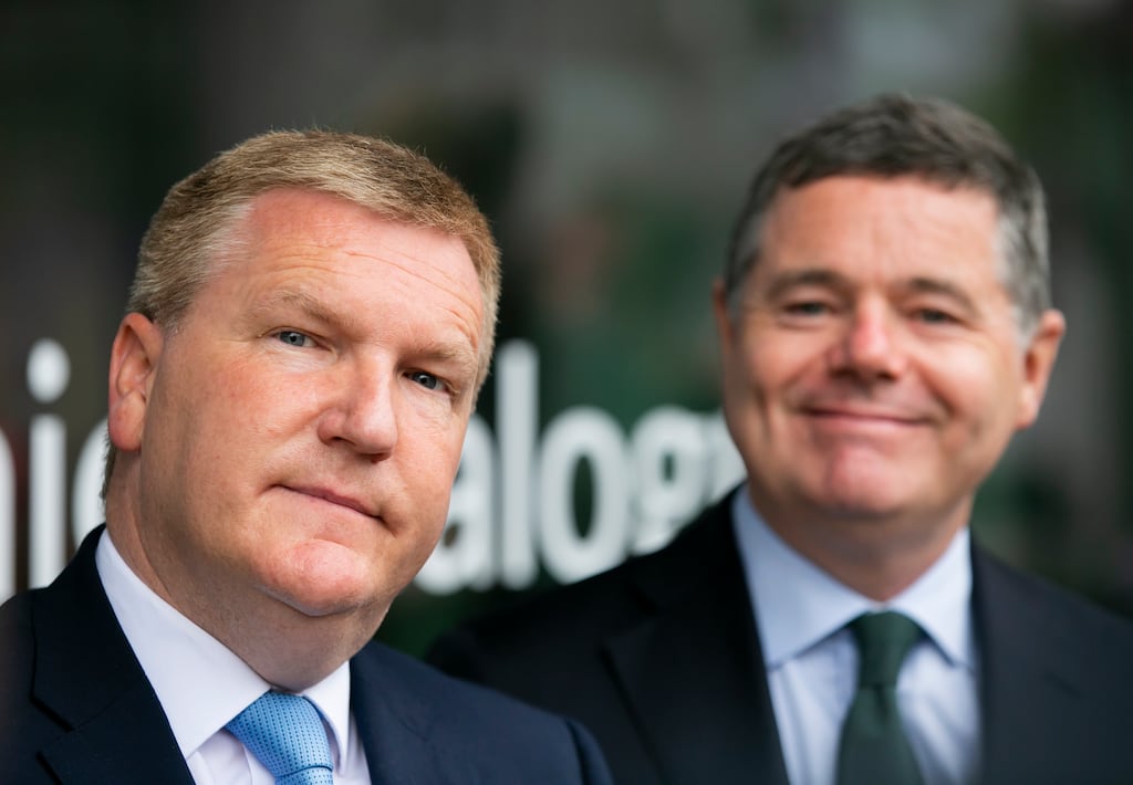 Minister for Finance Michael McGrath and Minister for Public Expenditure Pascal Donohoe regularly warn that corporation tax revenue is unstable. Photograph: Gareth Chaney