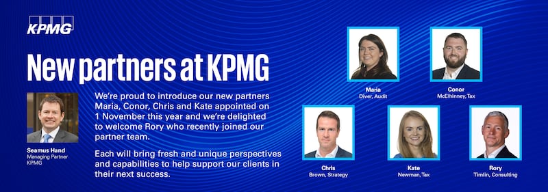 KPMG's new partners will bring a fresh and unique perspective, says Managing Partner Seamus Hand