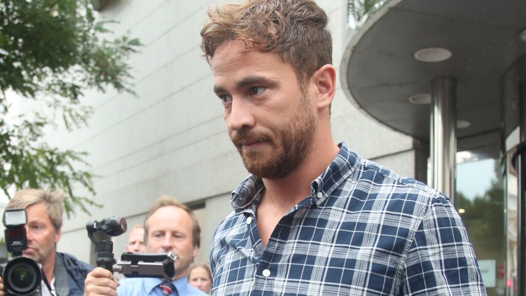 Danny Cipriani leaves Jersey Magistrates’ Court, Saint Helier, on Thursday. Photograph: Yui Mok/PA