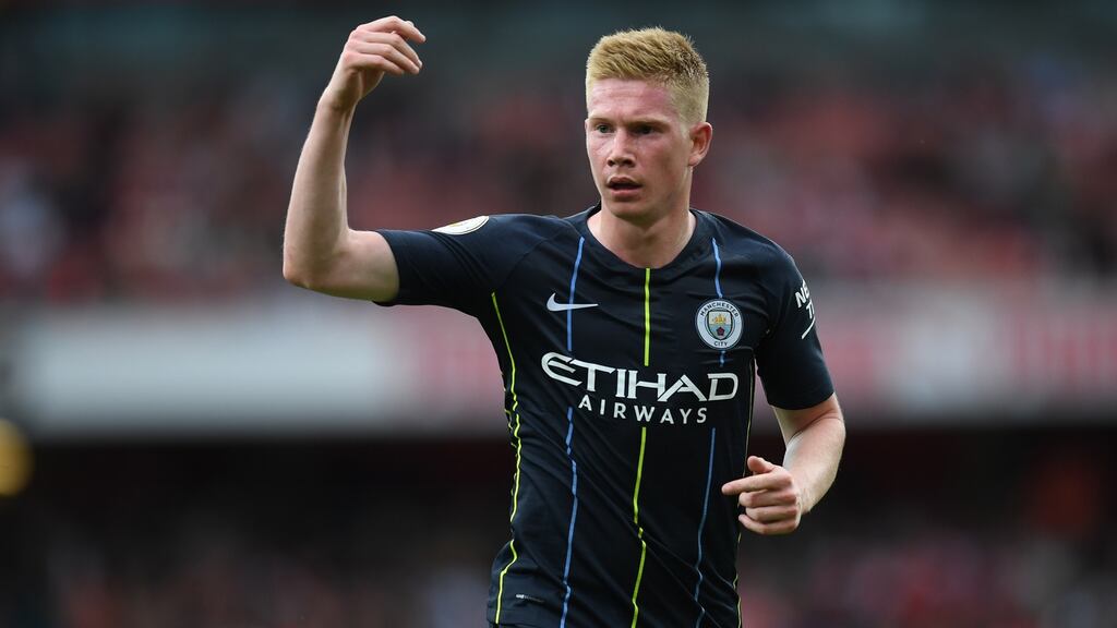 Kevin De Bruyne is back to fitness after a spell on the sidelines. City are looking to  reclaim top spot in the Premier League – for a day at least – with a victory over Fulham at Craven Cottage on Saturday. Photograph: Michael Regan/Getty Images