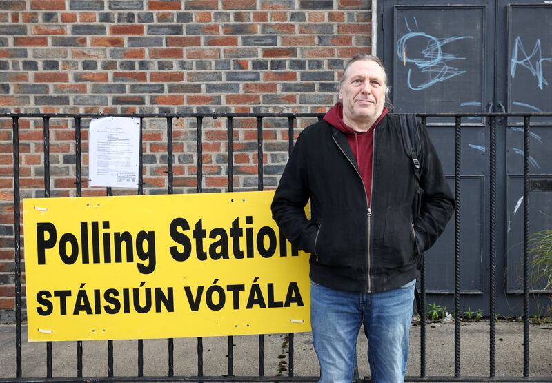 Lee Stott pictured after casting his vote at Stanhope Street National School. Photograph: Laura Hutton