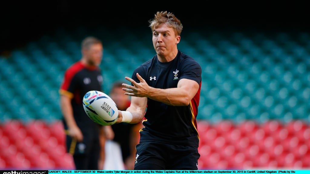 Tyler Morgan will partner Jamie Roberts in the Welsh midfield. Photograph: Getty