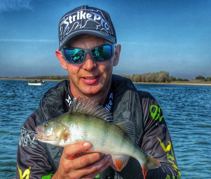 Team Ireland’s Andrew Powell with perch during the world predator championships on Rutland Water, England