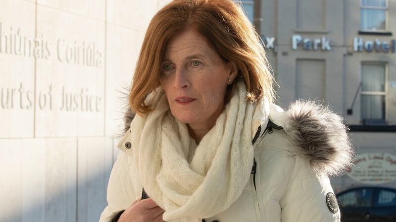 Mary Lowry arrives at the Central Criminal Court in Dublin to give evidence in the trial of Patrick Quirke. Photograph: Collins Courts