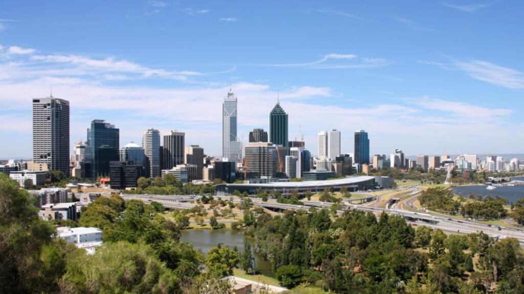 Perth, Western Australia. The resource-rich state has overtaken New South Wales as the most popular destination for Irish workers on temporary visas