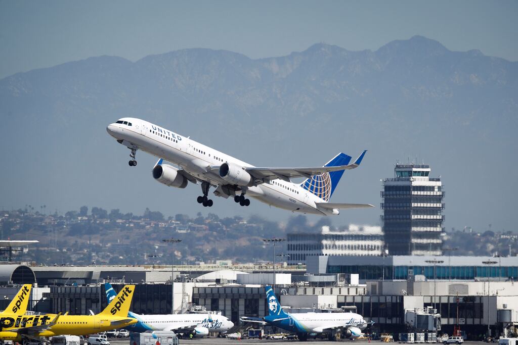 A United Airlines Boeing 737-824 taking off from Los Angeles International Airport earlier this year. The airline has placed a major order with Boeing for new aircraft. Photograph: Caroline Brehman/EPA