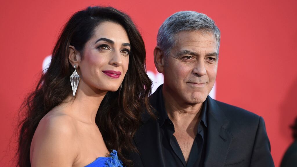 Amal Clooney and George Clooney arrive at the LA premiere of Suburbico in Los Angeles last weekend. Photograph: Jordan Strauss/Invision/AP