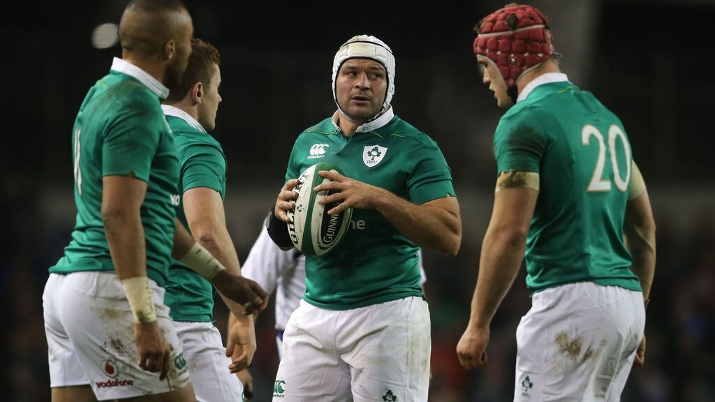Josh van der Flier (R) has paid tribute to Ireland skipper Rory Best in the wake of his side’s defeat to the All Blacks. Photograph: PA/Niall Carson