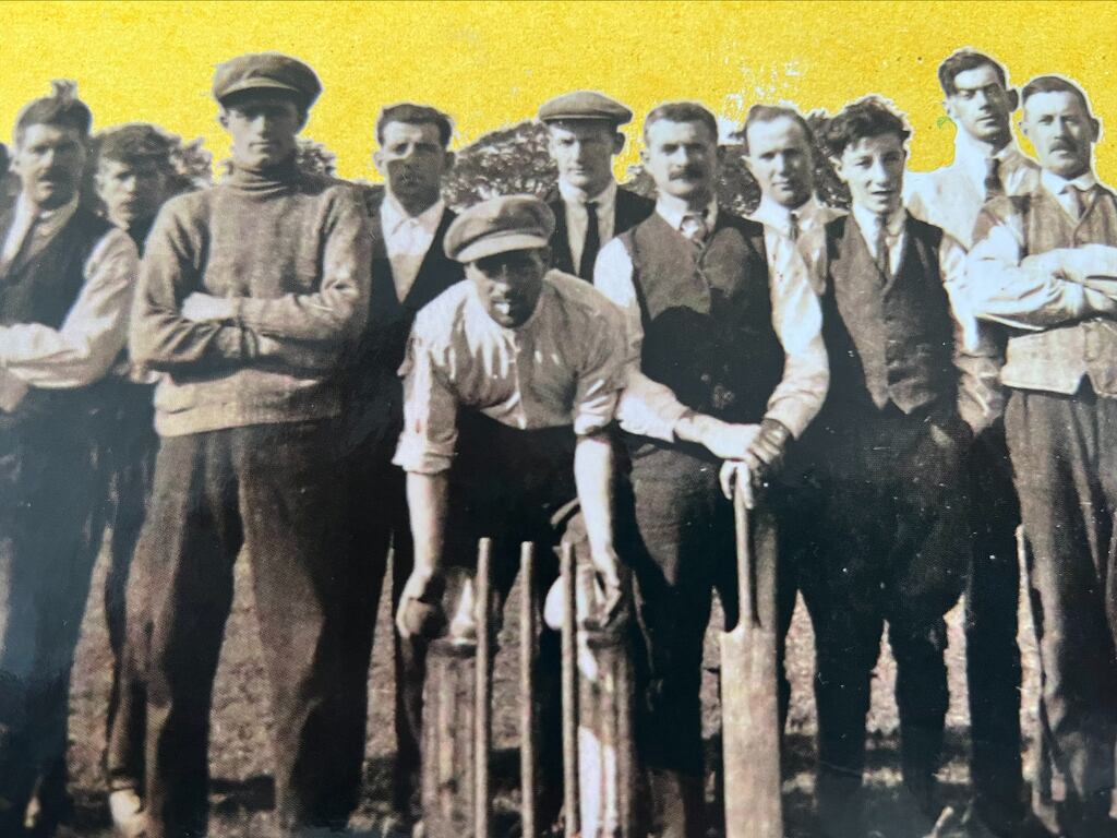 Agher cricket team, circa 1930. From the cover of Wielding the Willow – Cricket in South Meath: 1860-1950, by Adam Burke