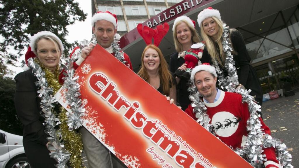 On the airwaves: at the Christmas FM launch were (from left) Maighread Cremin, brand manager, Centra; Garvan Rigby, Christmas FM; Sinead Lambe, marketing manager, Irish Daily Mail; Dr Claire Hayes, clinical director, Aware; Emma Forde, brand and communications executive, Vodafone Ireland; and Daragh O Sullivan, Christmas FM
