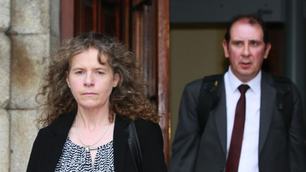 Margaret and Pat Beirne, parents of Luke Beirne, of Ballinalack, Mullingar, Co Westmeath, leaving the High Court after an interim settlement offer was approved on behalf of their son. Photograph: Collins
