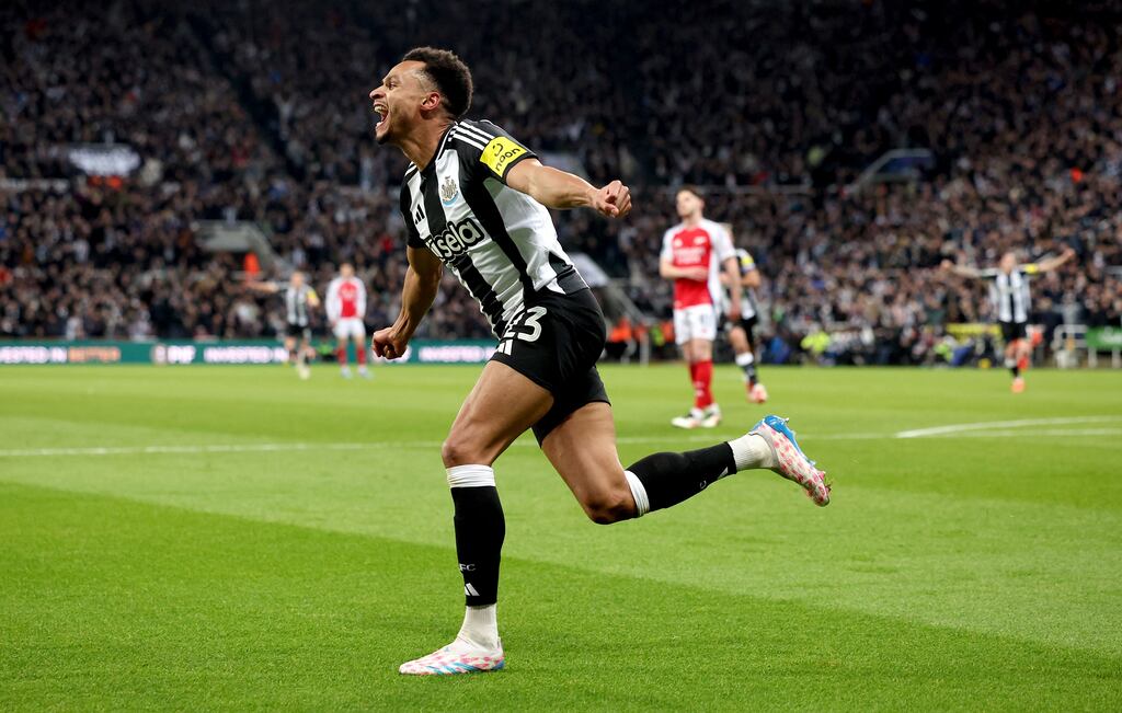 Jacob Murphy of Newcastle celebrates. Photograph: Adam Vaughan/EPA